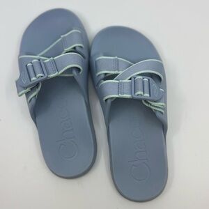 Chaco Chillos Light Blue Adjustable Slide Sandals Outskirt Sky colour